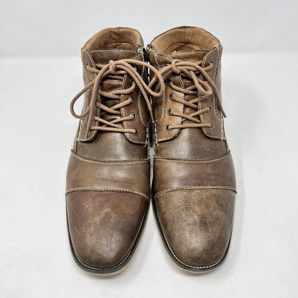 Steve Madden‎ Jabbar Brown Leather Side Zip Ankle Boots Men\'s Size 11.5--NICE main image 7